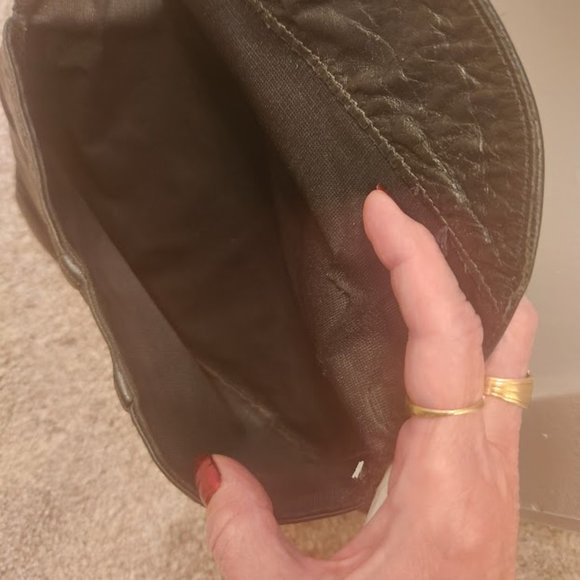 Vintage Black Leather Envelope Clutch - Picture 4 of 5